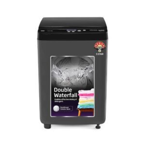 Voltas Beko 6.5 Kg 5 Star Fully Automatic Top Load Washing Machine with Pulsator Wash & Double Waterfall Technology (Dark Grey, WTL6504UEATL-6.5Kgs)