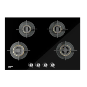 Crompton kitchen Hob, Senso Safe Series, Auto Ignition Half Brass Burners, HOB-SS3D784-MBL