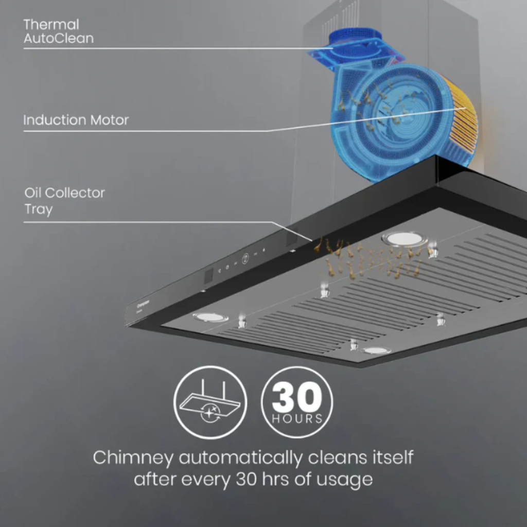Crompton, Grand Art Series, Box Type Chimney, CHD-GAL90BFE-INX. - Image 2