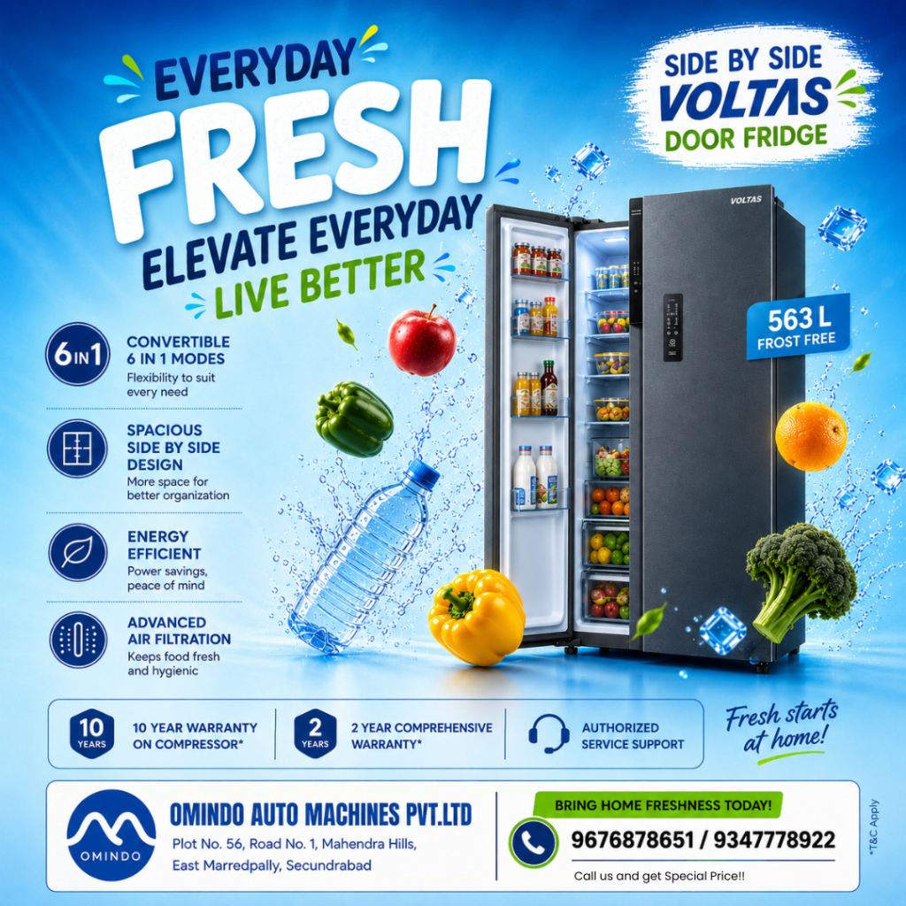 Buy Voltas 563L Side by Side Door Fridge in Hyderabad