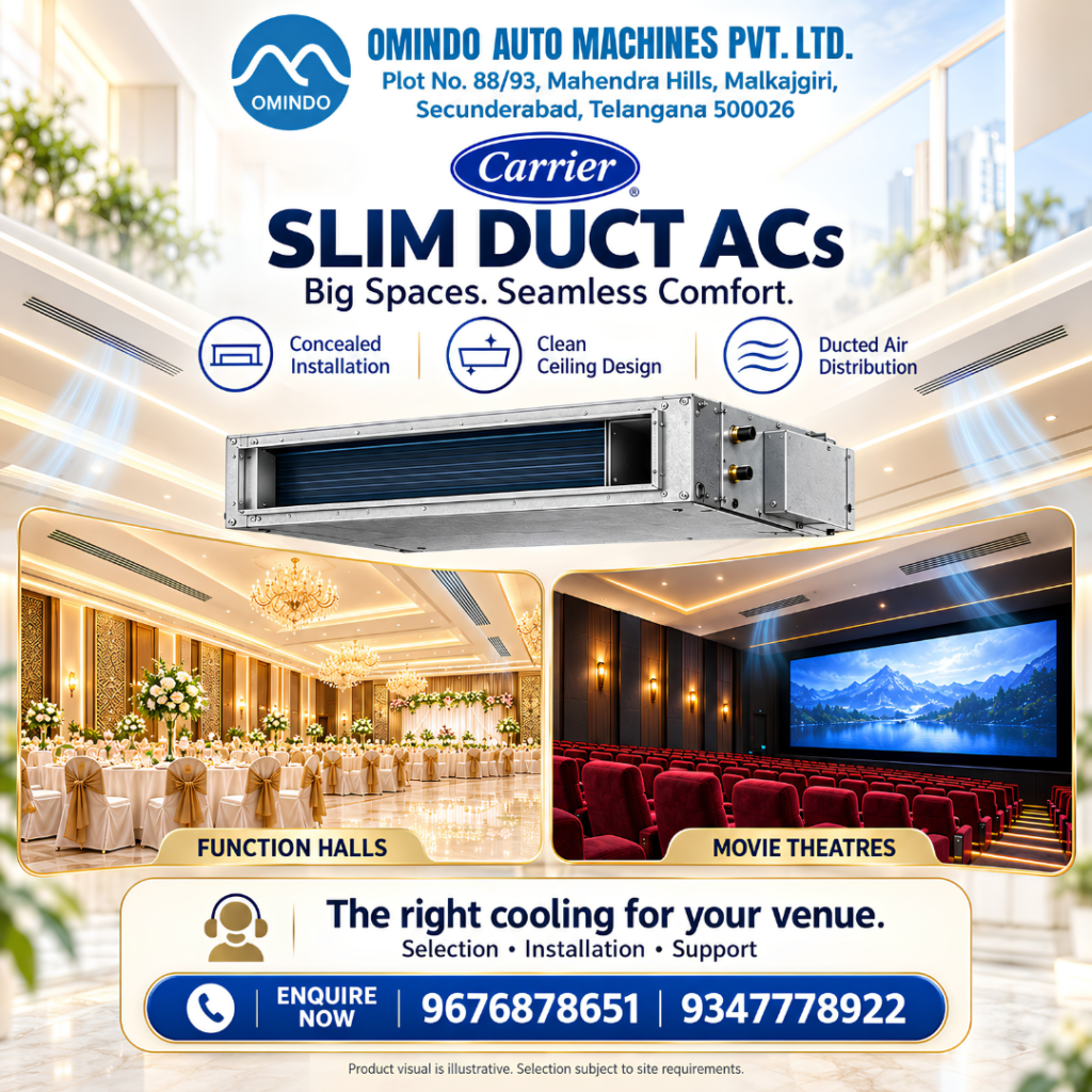 Best AC for Function Halls & Movie Theatres: Carrier Slim Duct AC Guide
